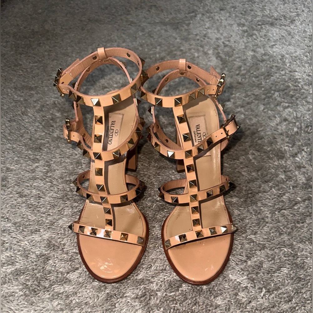 Valentino tan Studded Sandals